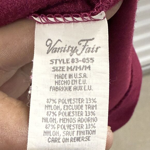 Vintage Vanity Fair Nightgown Women Medium Maroon Soft Comfort Barrel Sleeve - Picture 12 of 13